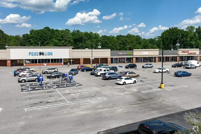 Palmetto Plaza includes multiple stores and restaurants, as well as a Food Lion in Burns-Downs.