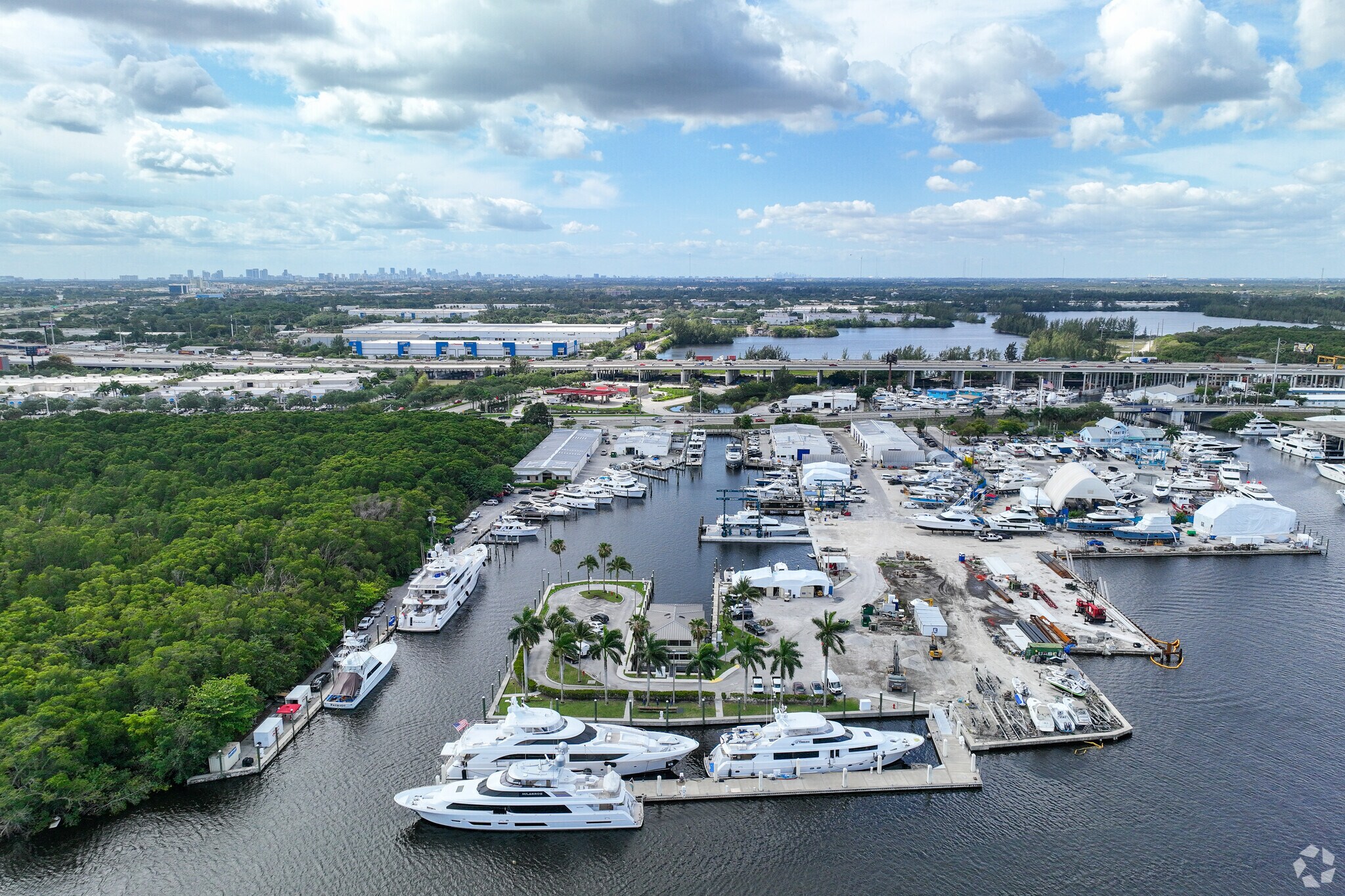 Bradford Marina is on the opposite side of the canal run by the Riverland Woods neighborhood.
