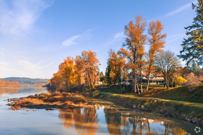 On the rivers edge you'll spot beautiful homes with private water access and timeless beauty in Salem Hills.