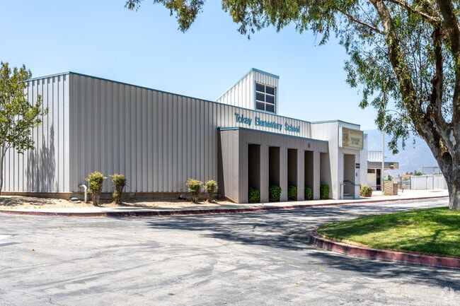 A view of the Tokay Elementary School buildings from the street.