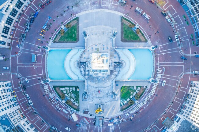 Take a walk around the World War II Memorial downtown near Fountain Square.