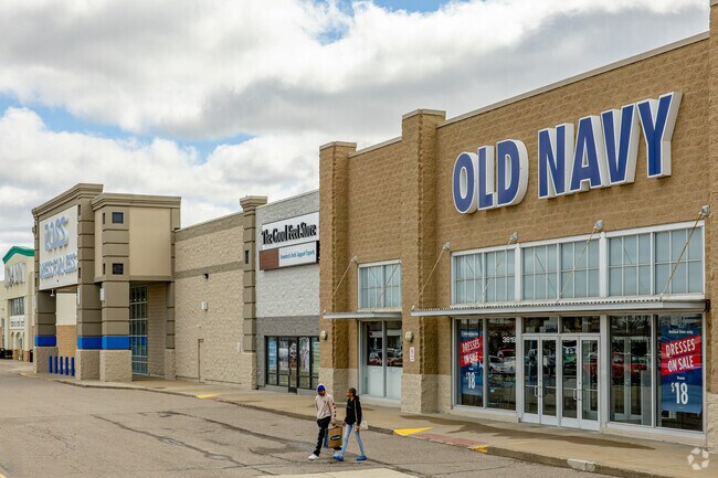 Strip malls along Miller Road give Woodcroft Estates shoppers access big box retail therapy.