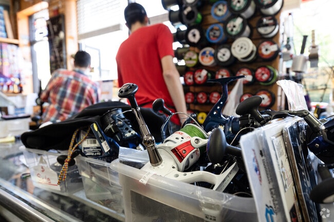 Fishing reels are for sale at Art's Tackle and Fly Shop in Nanuet, NY.