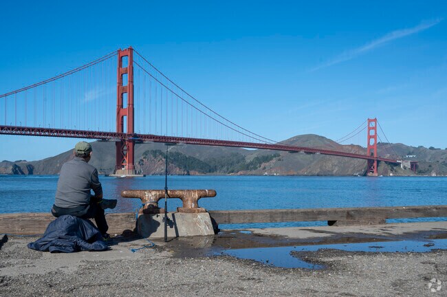 Torpedo Wharf is a great place to go fishing in the Presidio.