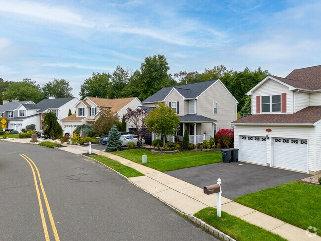 Developments in Helmetta have wide streets with sidewalks for a safe place to play.