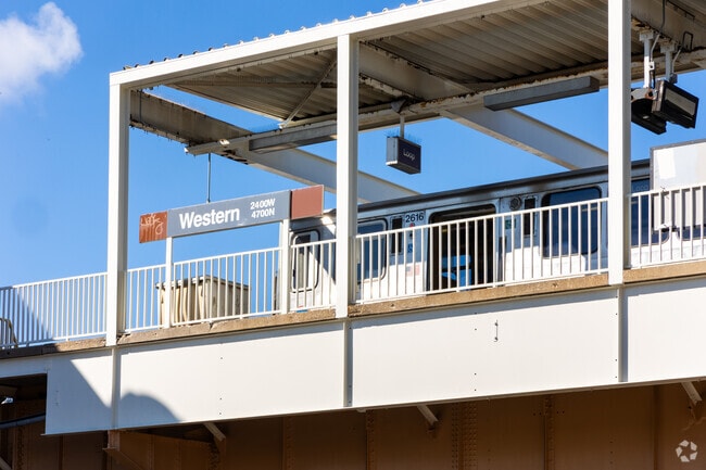 The Western Ave CTA Brown Line quickly connects Lincoln Square to the Chicago El network.