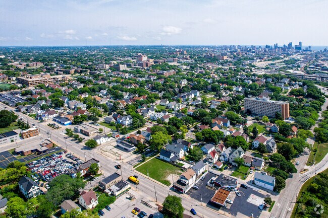 Merrill Park is three miles west of downtown Milwaukee.