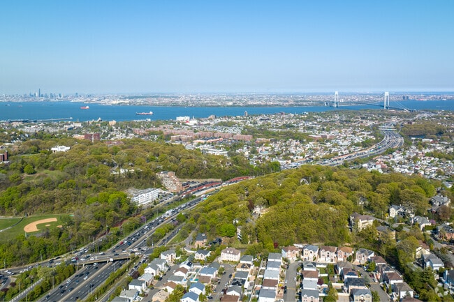 Emerson Hill in Relation to the Verrazano-Narrows Bridge.