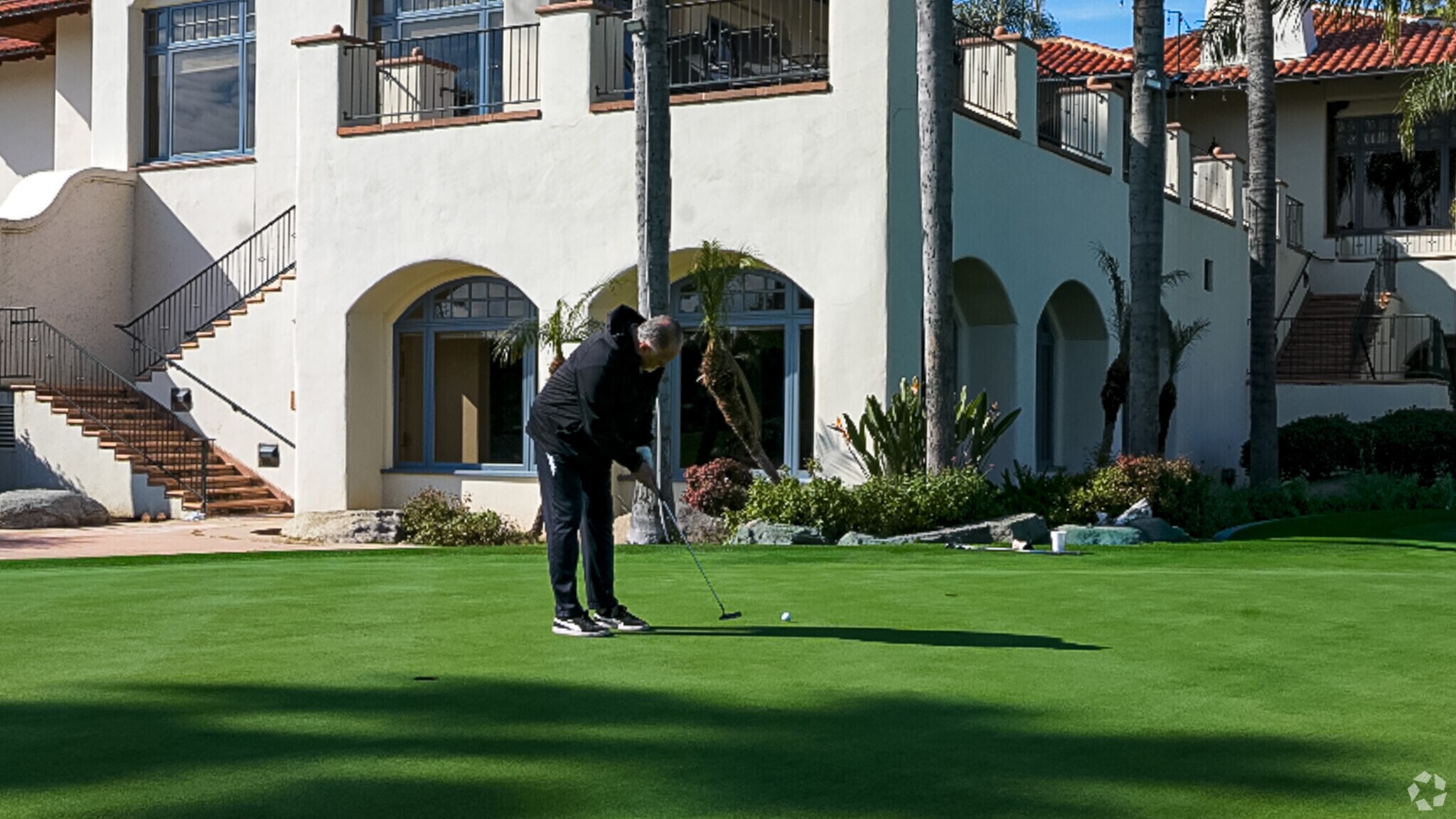 The large practice putting green is located near the club house at Bakersfield Country Club.