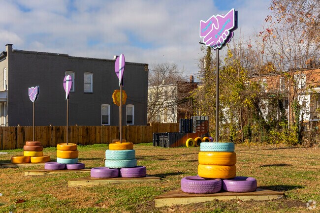 A colorful and inspirational statues found in Towanda-Grantley