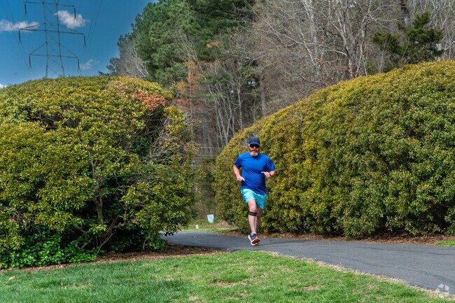 The Woodcroft Trail intersects with the American Tobacco Trail in the Woodcroft neighborhood.