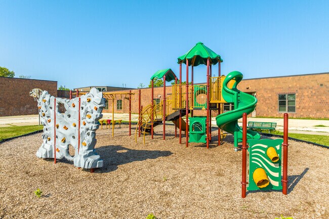 The ample playground and green space make for fun and productive recess time.