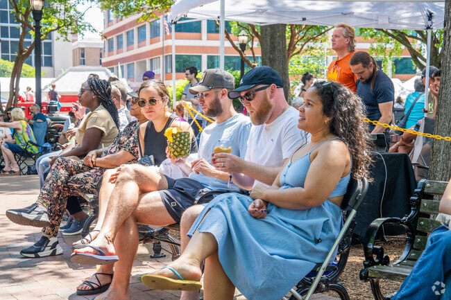 At Taste of Marietta you can sit and enjoy your food and entertainment in Glover Park.