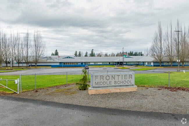 Signage to Frontier Junior High School.