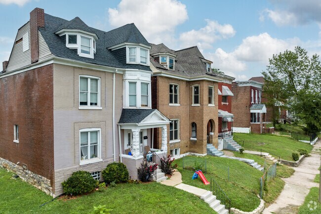 Townhomes can be found on many streets in Lewis Place.