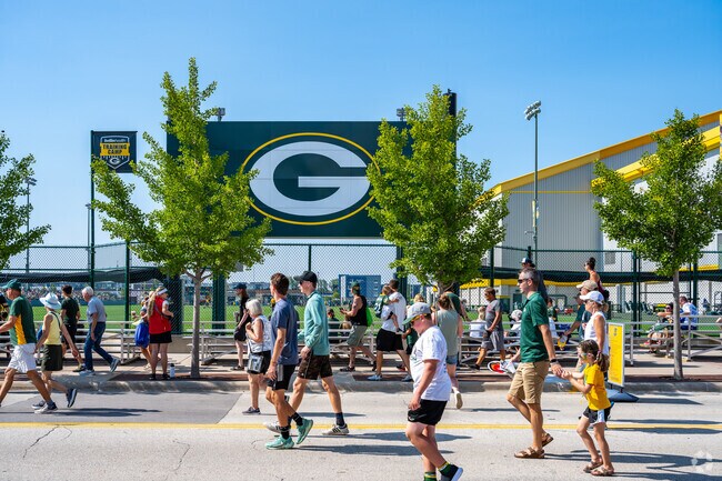 Fans gather for the start of Packers training camp.