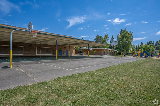 Cedar Mill students enjoy the basketball courts at Terra Linda Elementary School.