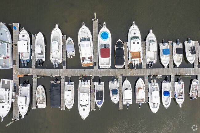 An array of boats line the shores of Humarock.
