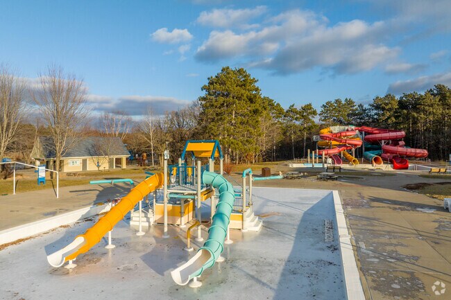 Bunker Hills Water Park has multiple slides and a wave pool.