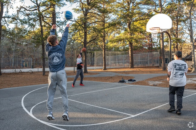 Work on your jump shot on the courts at Flax Pond Recreation Area in South Yarmouth.