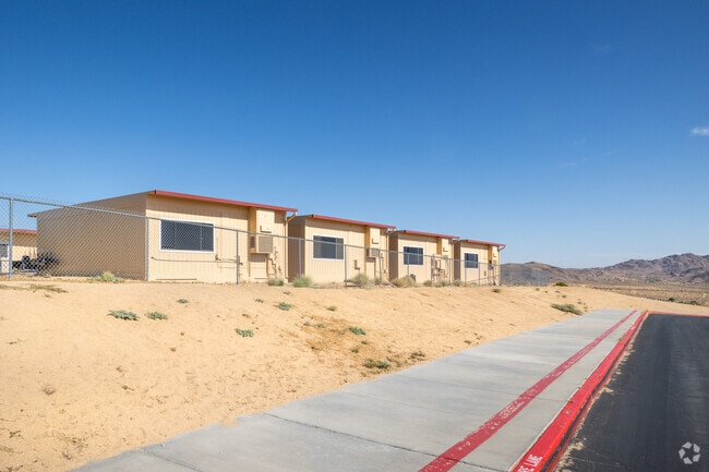A view of the Friendly Hills Elementary School buildings from the street in Joshua Tree.