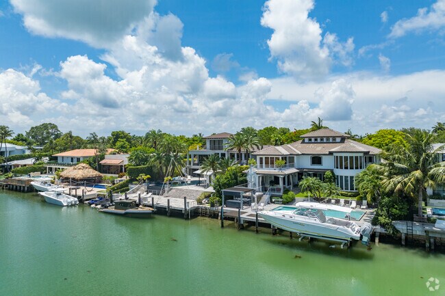 Private docks are common at waterfront properties throughout Key Biscayne.
