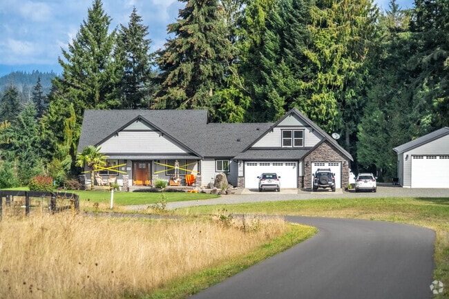 Large contemporary homes can be found east of downtown area in Grand Mound.