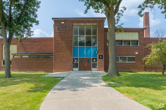 Marquette Elementary-Middle School in Cornerstone Village is set into the community.