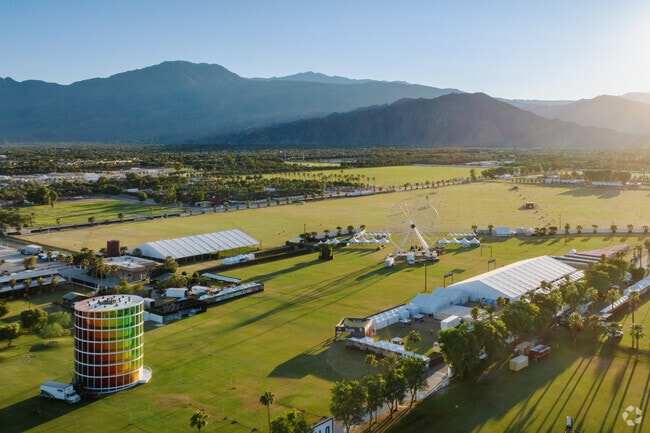 The Coachella music festival is held at The Empire Polo Club in Indio.