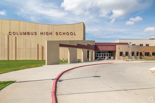 Columbus High School in Columbus has a dedicated student drop-off zone.