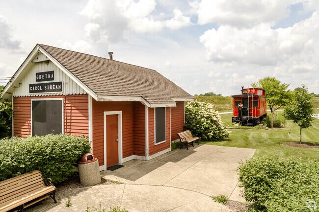 Gretna Station Museum, a joint venture between Carol Stream Pk District and Historical Society.