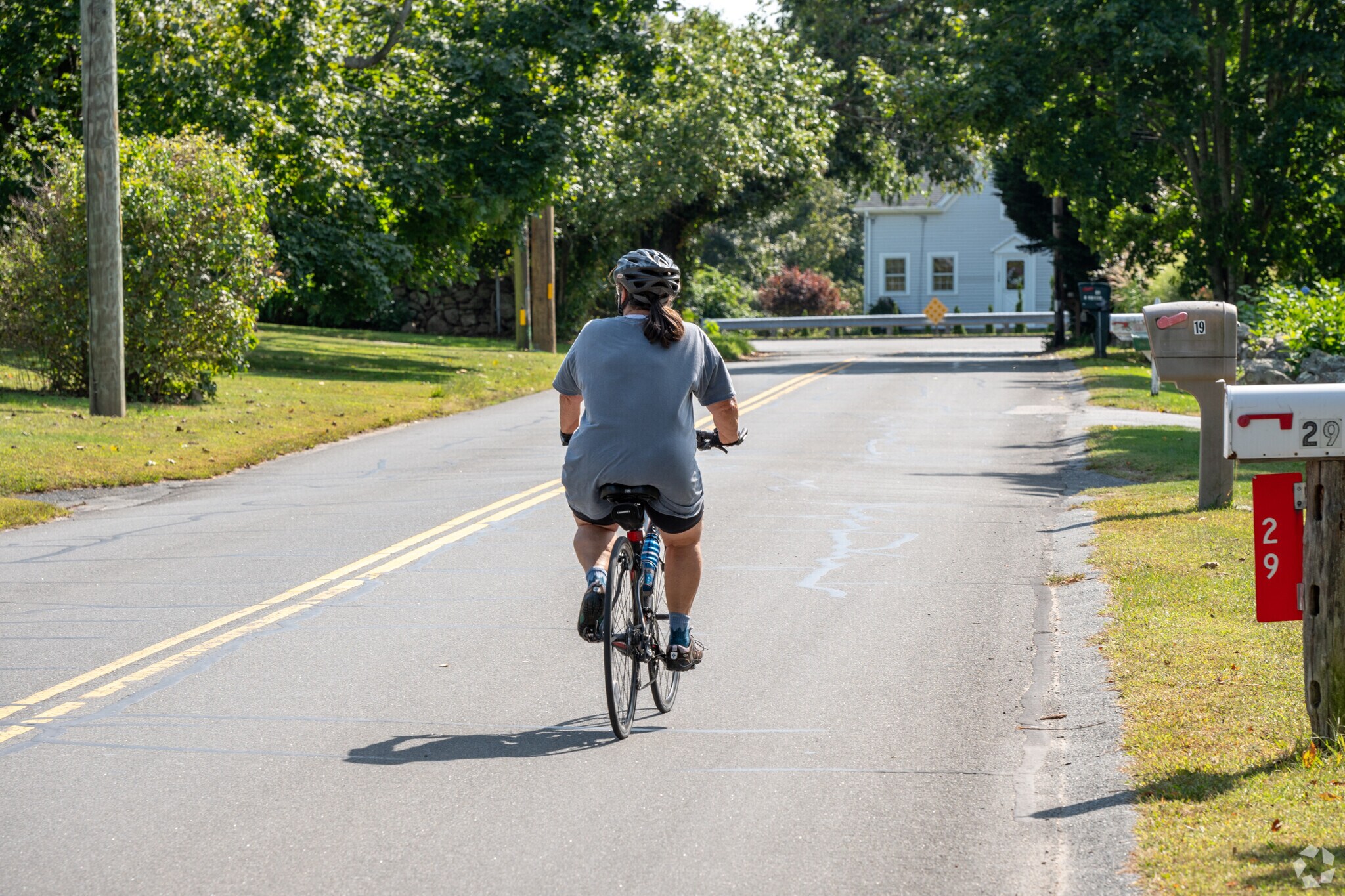 Hop on a bike and enjoy the unique architecture of Cow Yard Nonqutt.