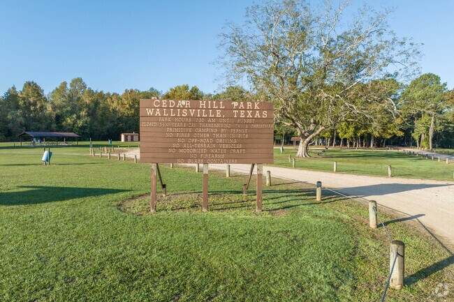 Cedar Hill Park, located a few miles from Anahuac, offers walking trails and sports fields.