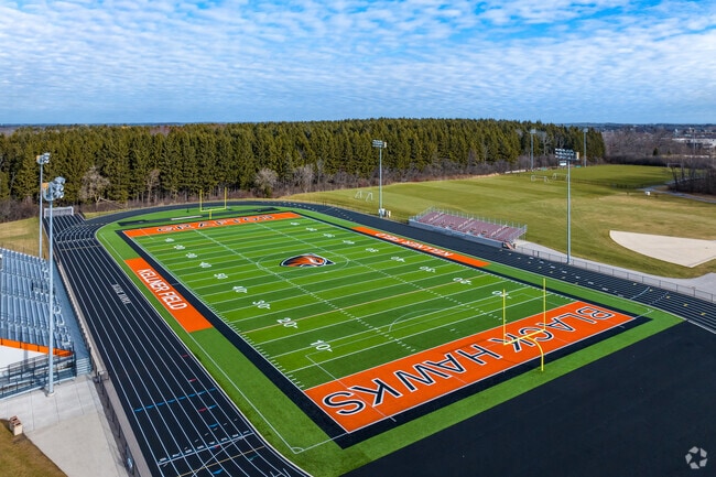 The football field at Grafton High School.