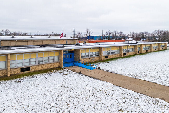 Holmes Elementary School has multiple entrances.