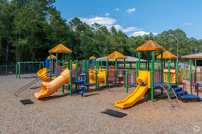 Students enjoy the playground at Mamie Agnes Jones Elementary School.