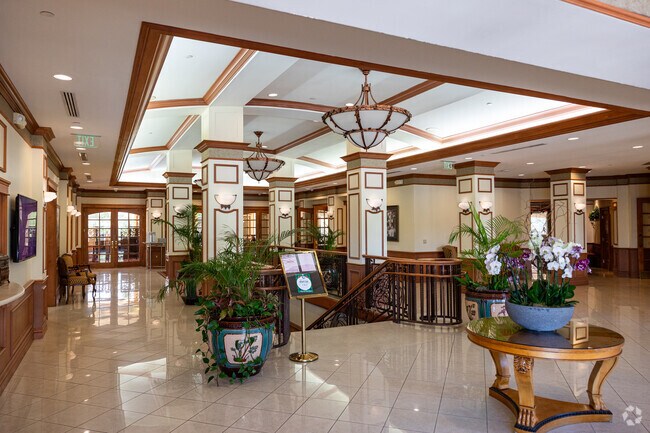 Quail Creek features a large clubhouse with ornate decor, dining rooms, and club activities.
