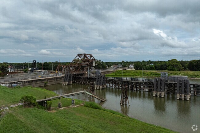 The Saint Claude bridge in Holy Cross is a draw bridge for local cargo ships.