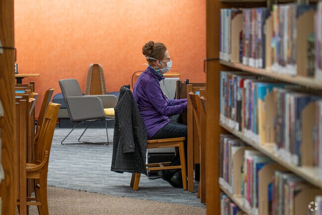 Residents take advantage of the quiet space at the Northlake Public Library in West Grand Ave.