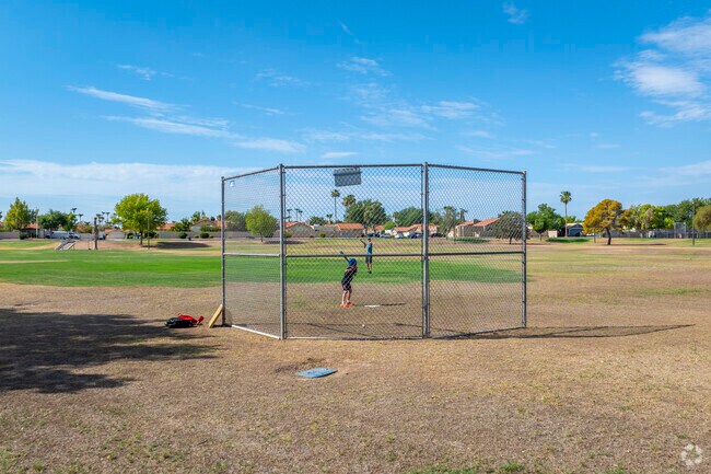 Baseball practice at Amberwood Park in Ironwood Vistas is perfect for honing skills.