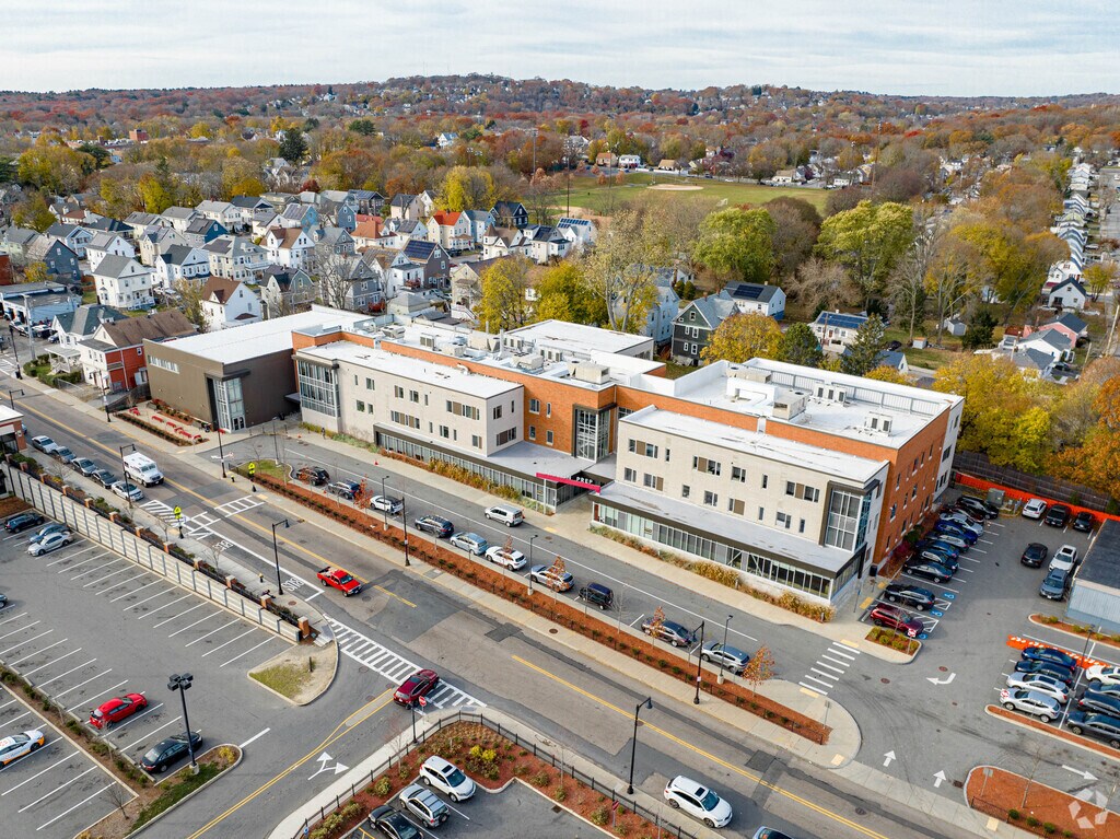 Boston Preparatory Charter Public School aerial front view.