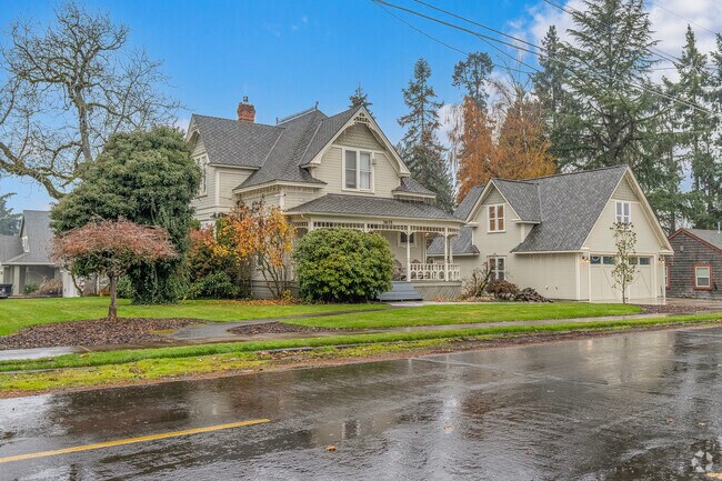 A beautiful Queen Anne home on a large corner lot in Hubbard, OR.