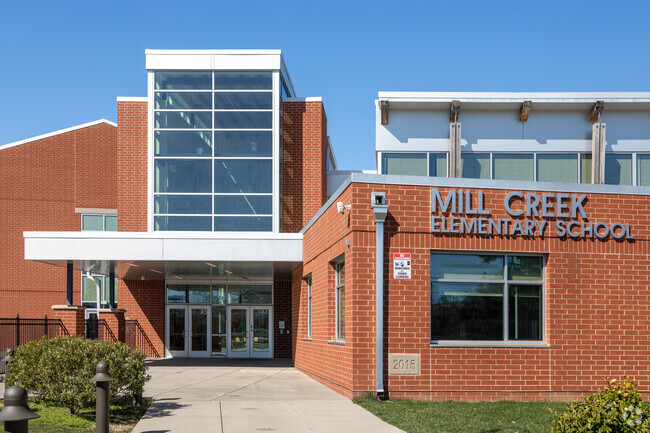 Mill Creek Elementary School Entrance in Levittown.