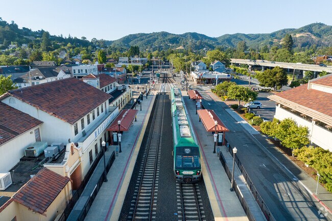 The SMART rail system connects Dominican and San Rafael to the east bay.
