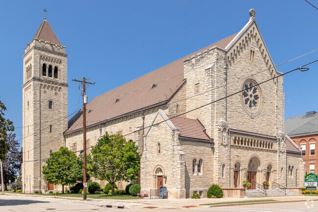 St. Jude the Apostle Parish stands as a landmark near Sacred Heart.