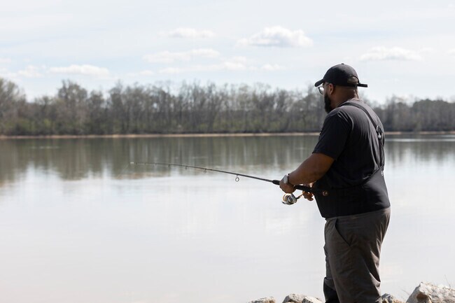 At the landing in Triana, locals can catch many fish in the Tennessee River.