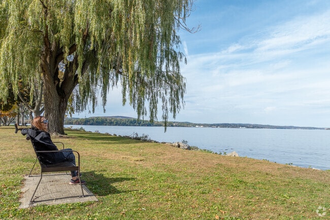Donahue Memorial Park offers stunning views of the Hudson River.