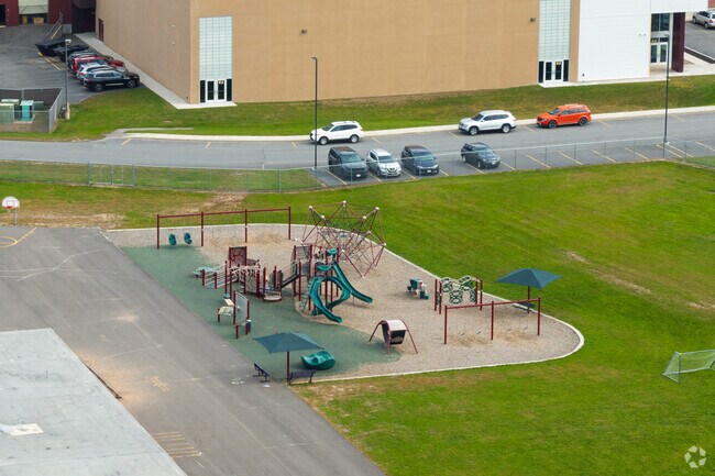 There is a playground on the Woodland Elementary School campus.