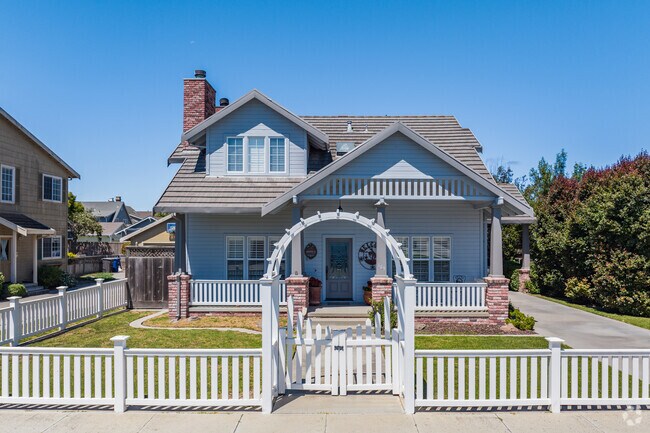 A two story new colonial craftsman blend in Spreckels, California has an inviting feel.