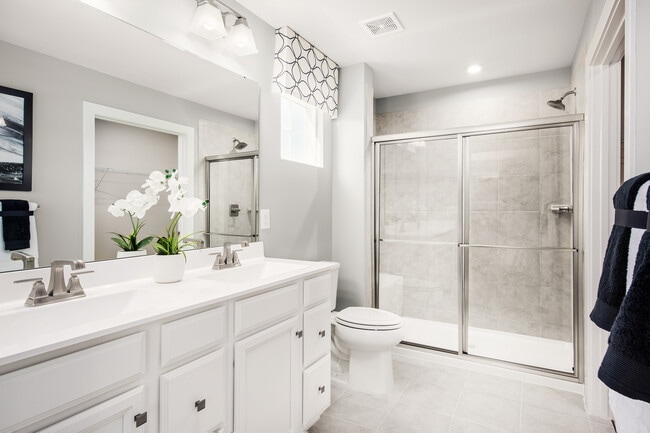 Wider hallways. Walk-in showers with seats. Higher outlets and lower light switches – all included to make your home more comfortable for years to come.